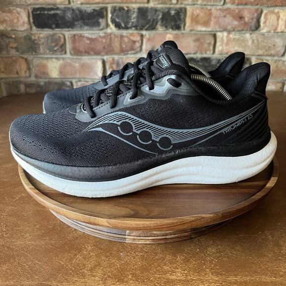 Saucony Triumph 23 Black Road Running Cushion Shoes Sneakers Men's 11.5 Wide - Picture 12 of 16